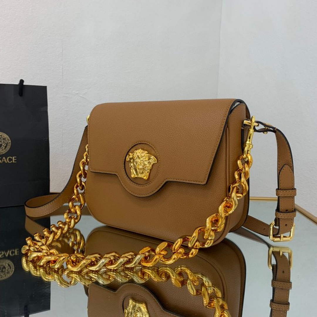 Versace DBFI067 La Medusa Small Handbag 1067 Tan