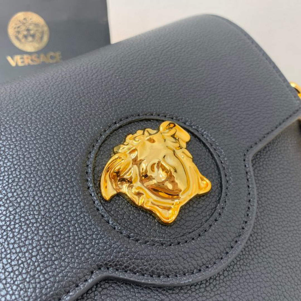 Versace DBFI067 La Medusa Small Handbag 1067 Black Gold