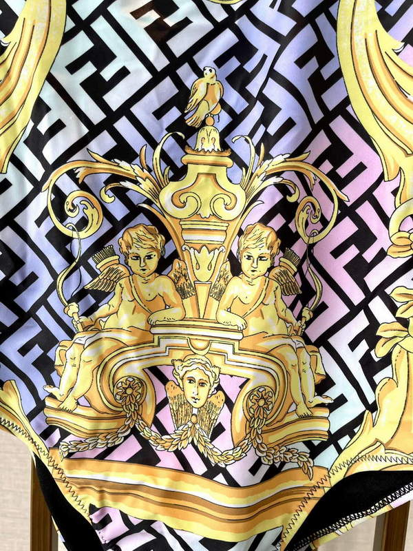 Versace FENDACE 1005956 Gold Baroque One-Piece Swimsuit