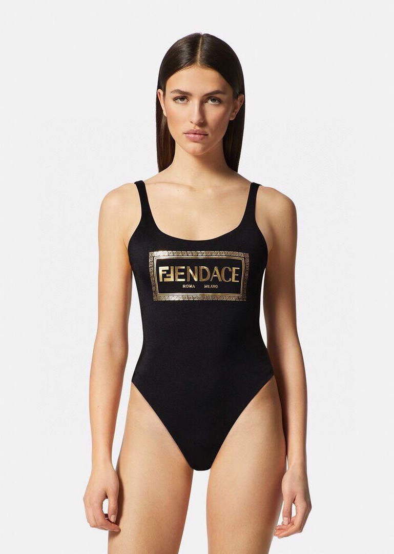 Versace FENDACE 1006615 Logo One-Piece Swimsuit