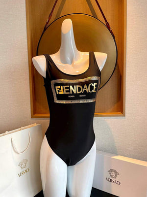 Versace FENDACE 1006615 Logo One-Piece Swimsuit - S - View 1