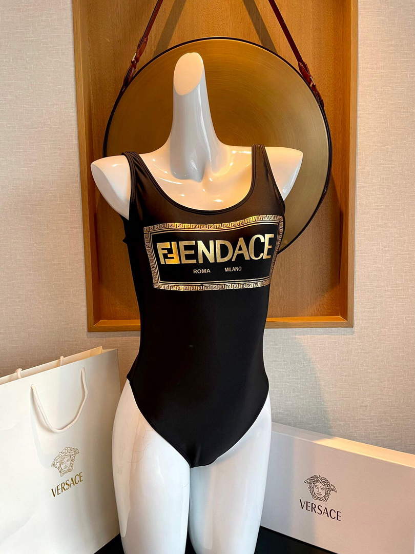 Versace FENDACE 1006615 Logo One-Piece Swimsuit - S - View 1