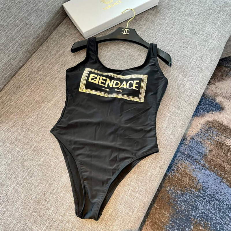 Versace FENDACE 1006615 Logo One-Piece Swimsuit