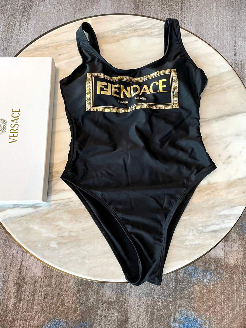 Versace FENDACE 1006615 Logo One-Piece Swimsuit