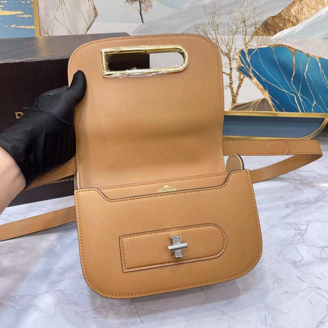 Delvaux AA0574 Lingot Alpina Calf Bag Tender Beige