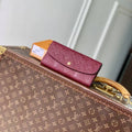 Louis Vuitton LV M62369 Emilie Wallet Monogram Empreinte Leather Wine Red