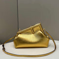 Fendi 8BP129 First Small Gold laminated leather bag 80018M - Default Title - View 1