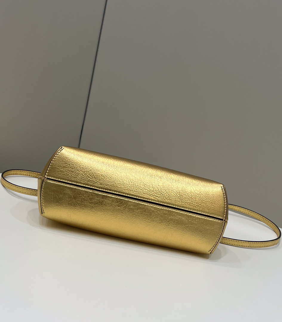 Fendi 8BP129 First Small Gold laminated leather bag 80018M