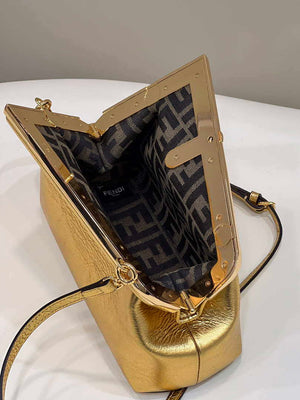 Fendi 8BP129 First Small Gold laminated leather bag 80018M - Default Title - View 9