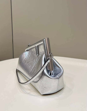 Fendi 8BP129 First Small Silver laminated leather bag 80018M - Default Title - View 3