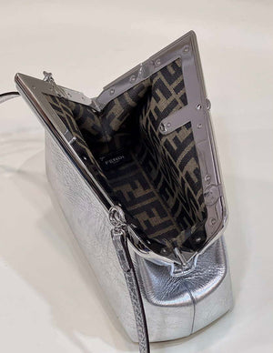 Fendi 8BP129 First Small Silver laminated leather bag 80018M - Default Title - View 9