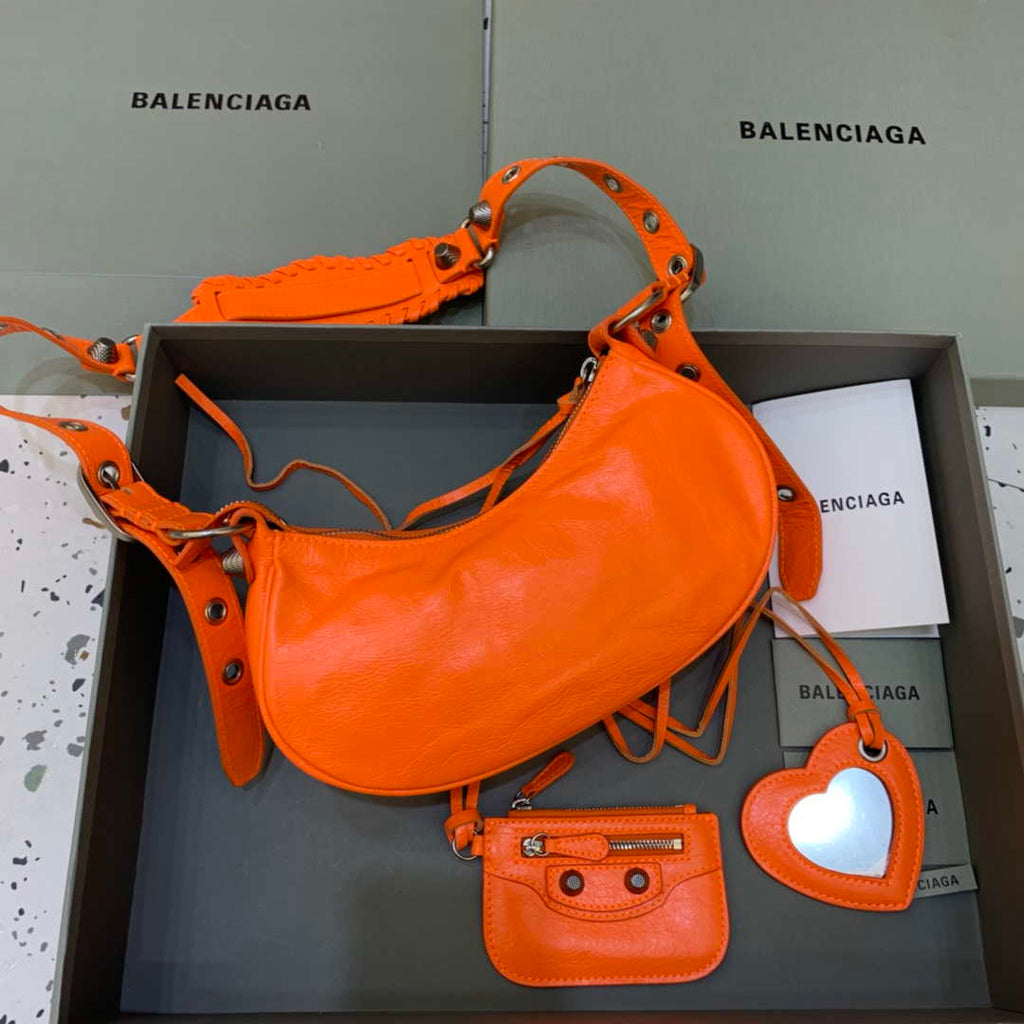 Balenciaga 700940210 Women's Neo Cagole XS Handbag in Orange Arena lambskin