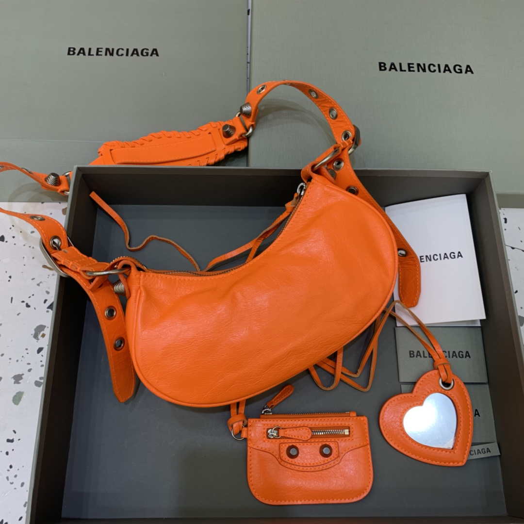 Balenciaga 700940210 Women's Neo Cagole XS Handbag in Orange Arena lambskin