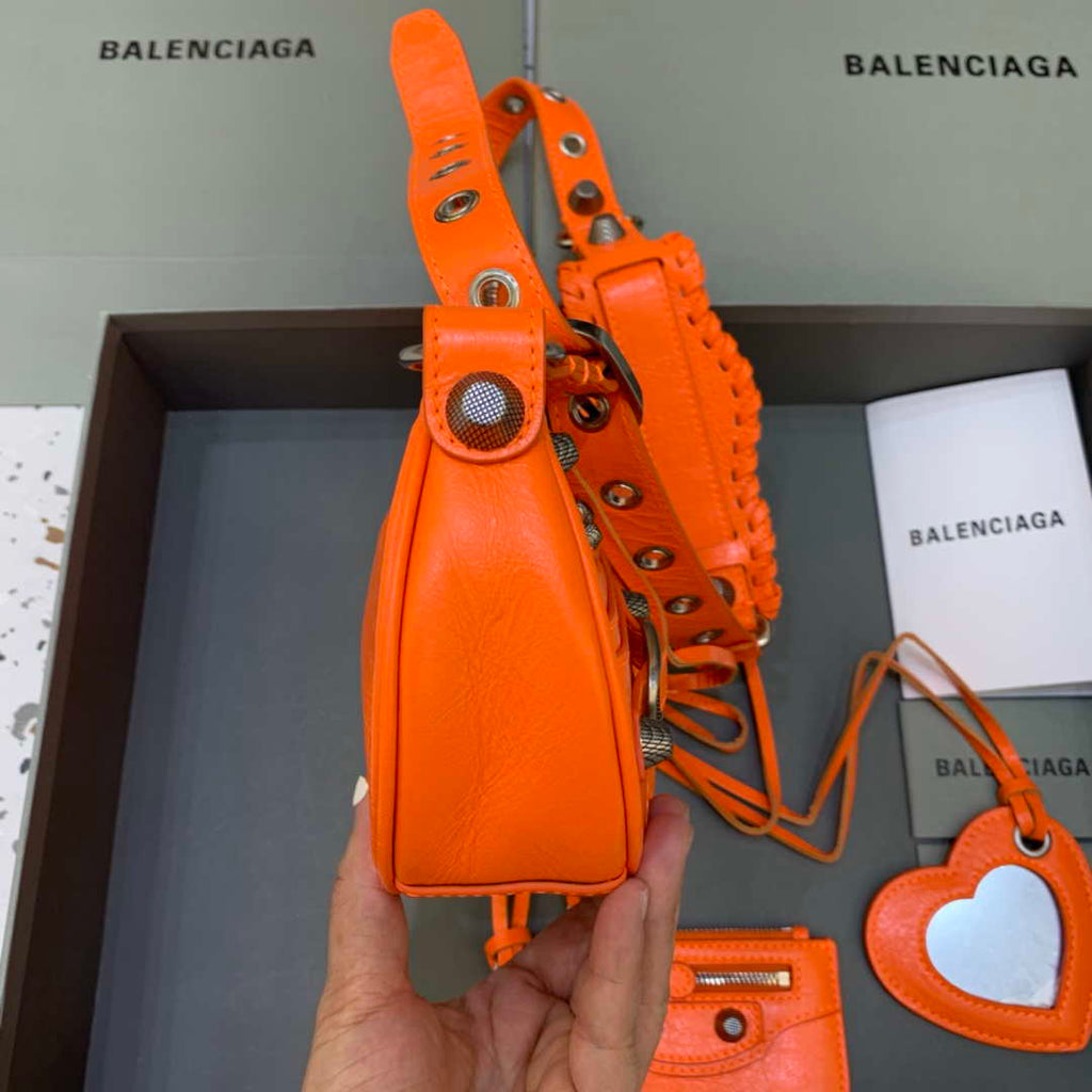Balenciaga 700940210 Women's Neo Cagole XS Handbag in Orange Arena lambskin