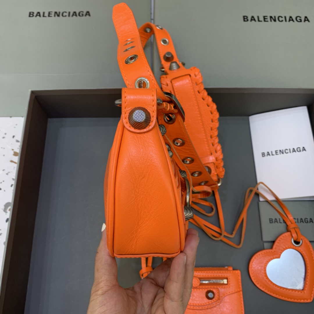 Balenciaga 700940210 Women's Neo Cagole XS Handbag in Orange Arena lambskin