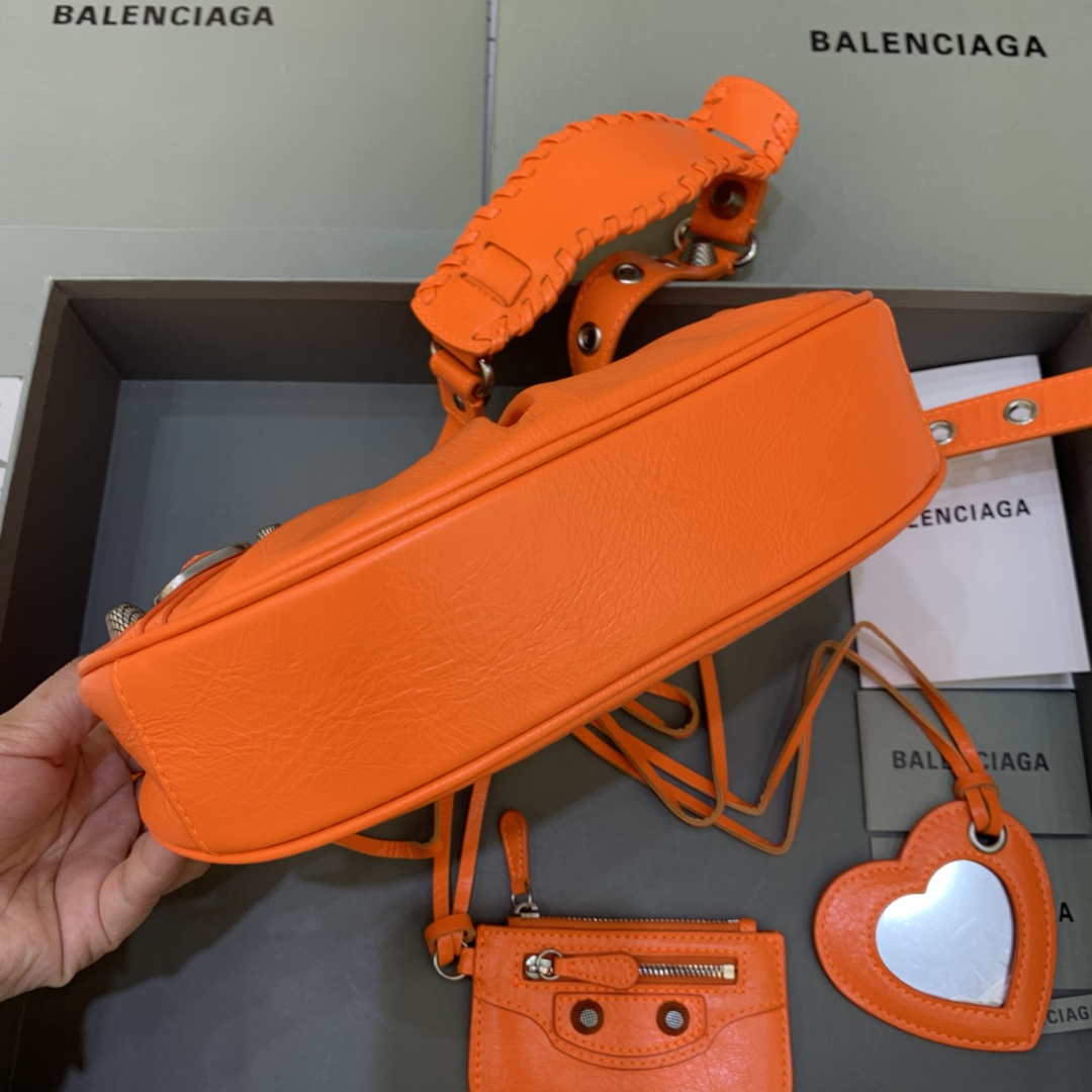 Balenciaga 700940210 Women's Neo Cagole XS Handbag in Orange Arena lambskin