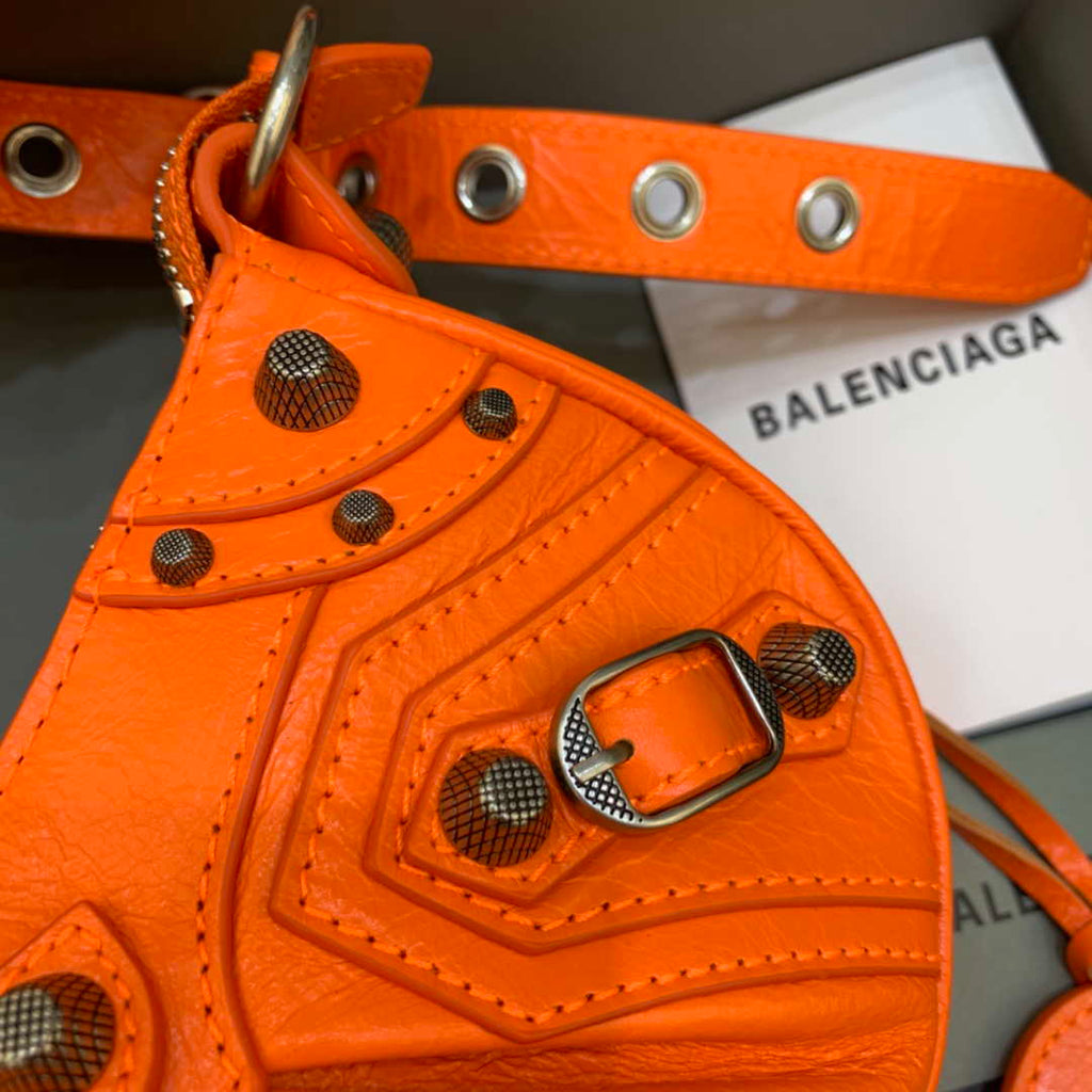 Balenciaga 700940210 Women's Neo Cagole XS Handbag in Orange Arena lambskin