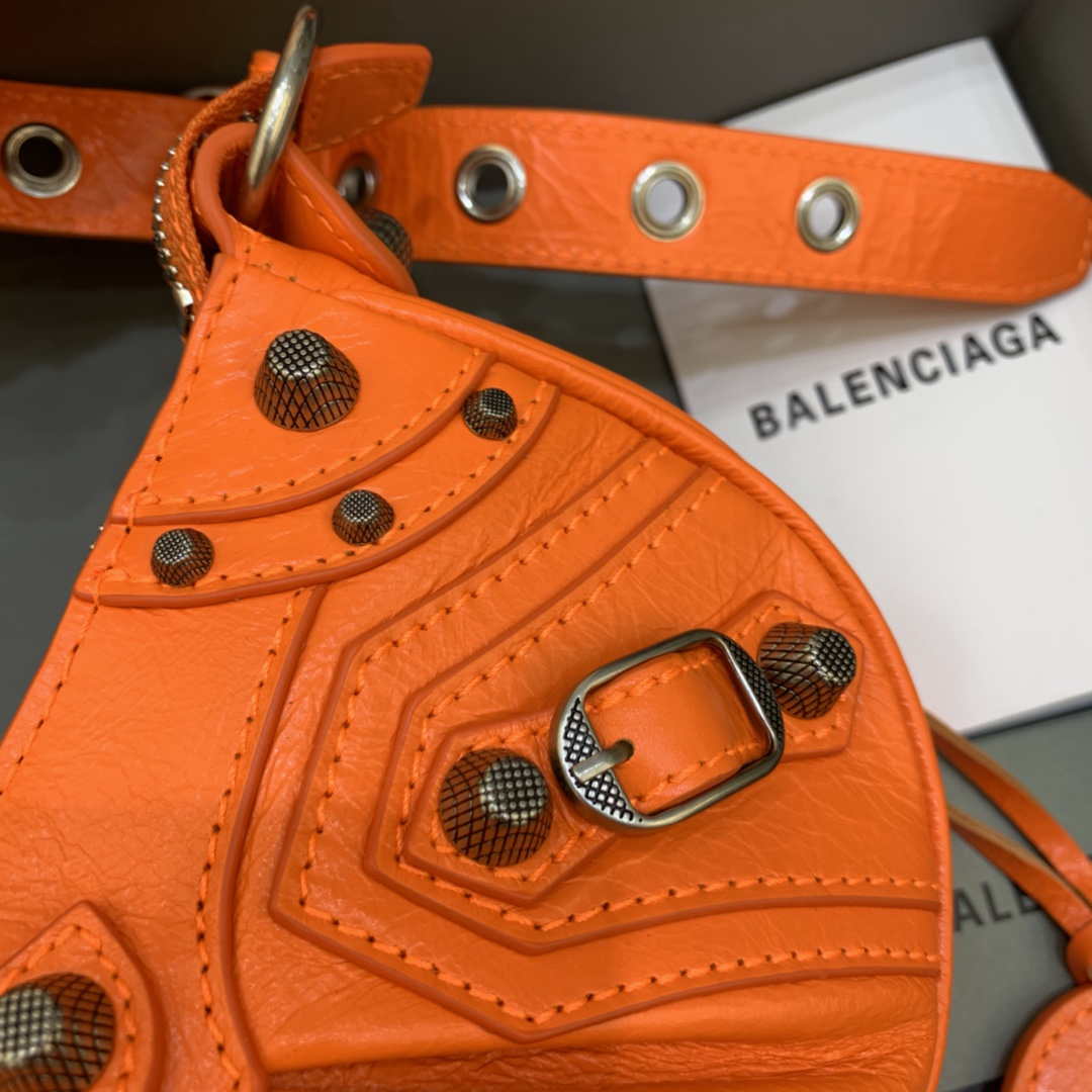 Balenciaga 700940210 Women's Neo Cagole XS Handbag in Orange Arena lambskin