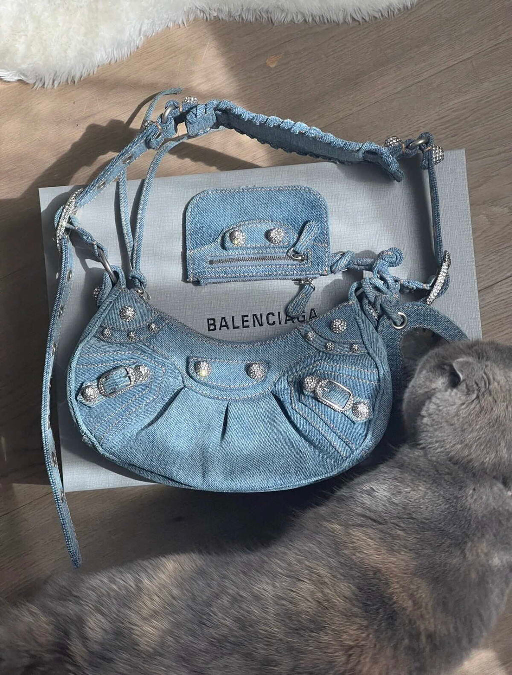 Balenciaga 700940210 Women's Neo Cagole XS Handbag in Denim Blue
