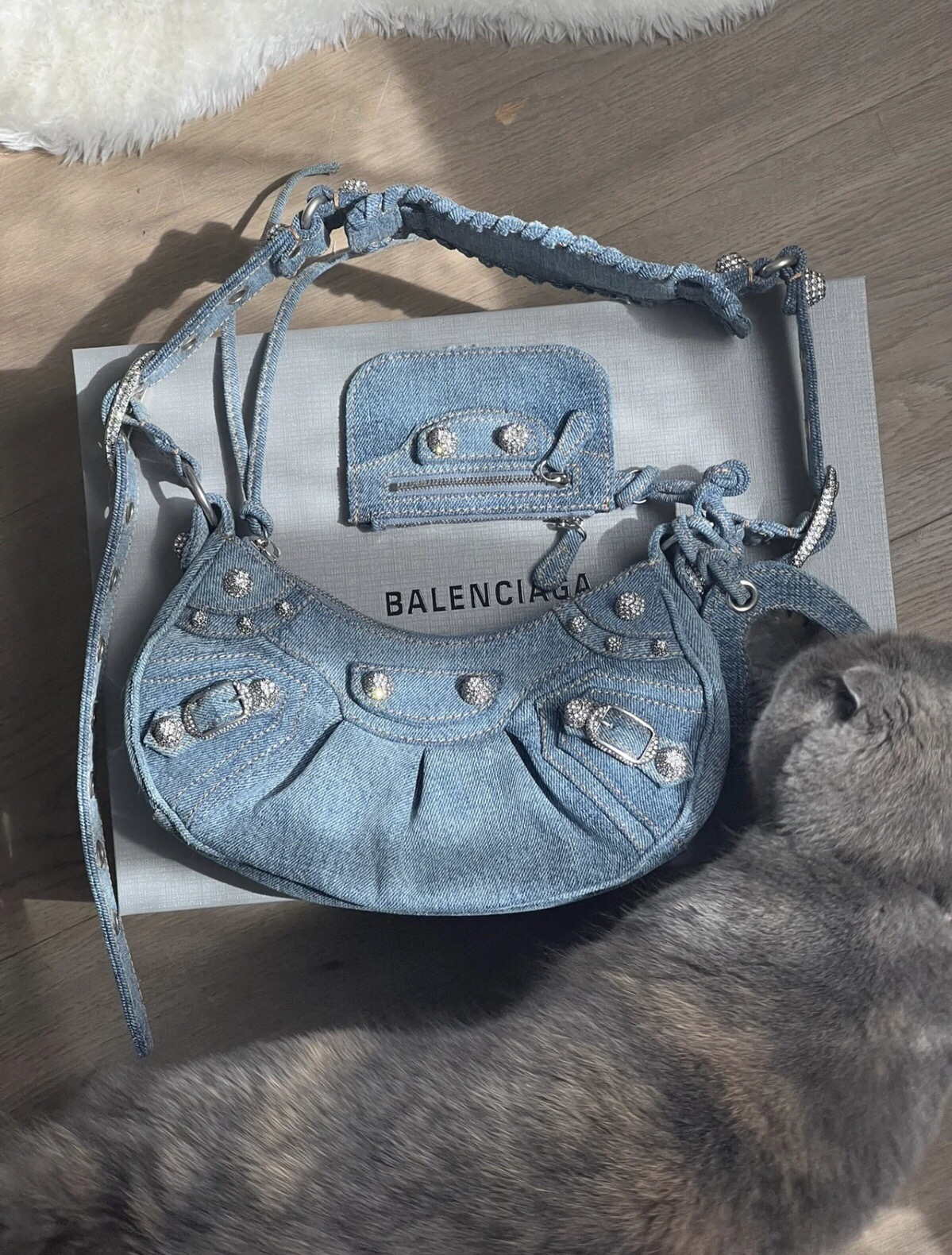Balenciaga 700940210 Women's Neo Cagole XS Handbag in Denim Blue
