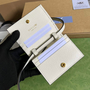 Adidas x Gucci card case with Horsebit 702248 Off-white and black leather - Default Title - View 8