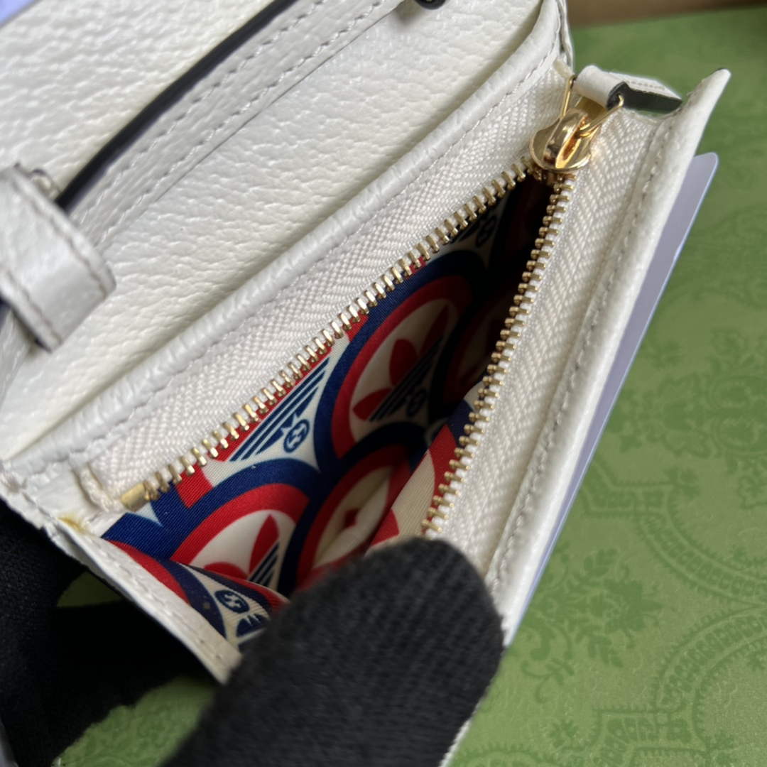Adidas x Gucci card case with Horsebit 702248 Off-white and black leather - Default Title - View 9