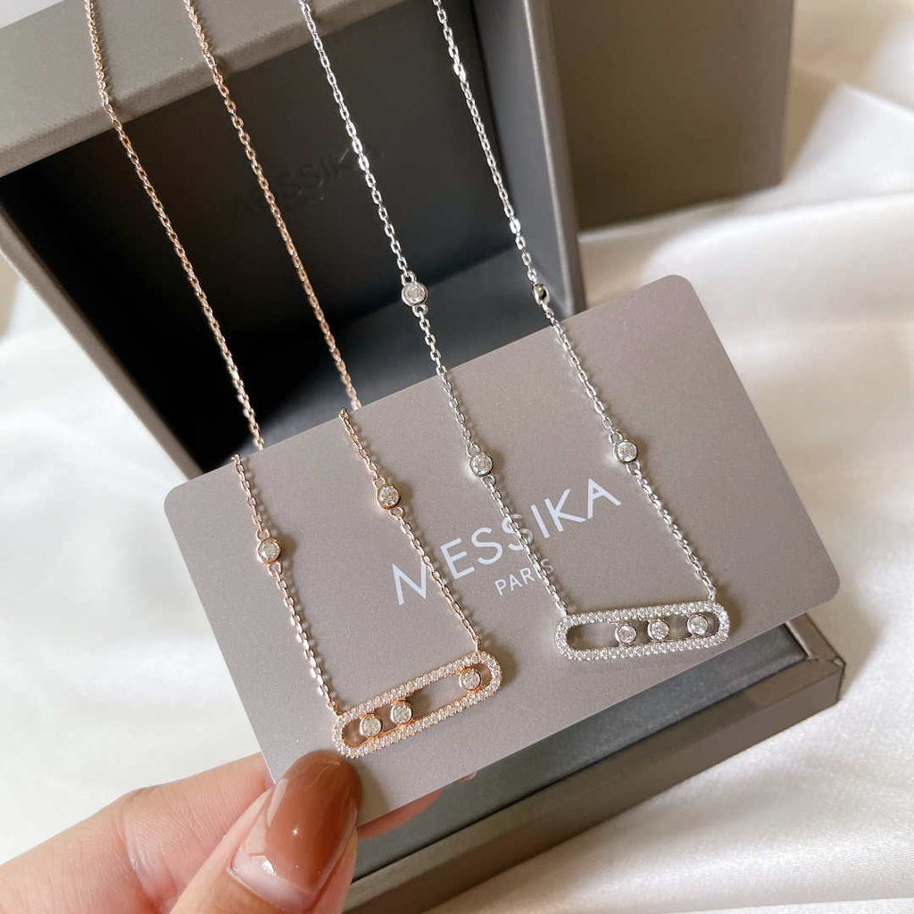 Messika Rose Gold Diamond Necklace Move Classique M20231