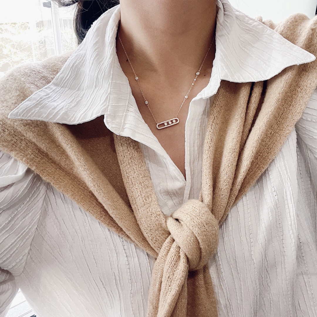 Messika White Gold Diamond Necklace Move Classique M20232
