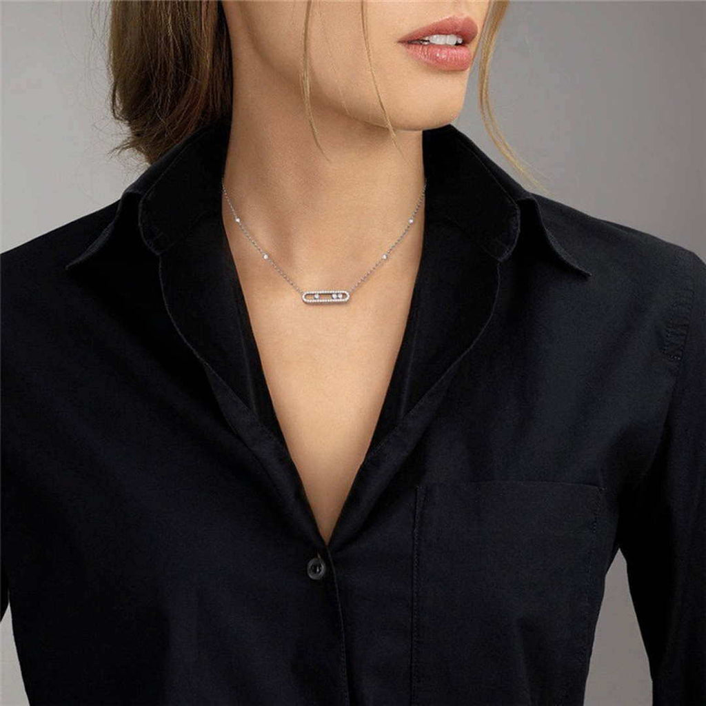 Messika Rose Gold Diamond Necklace Move Classique M20231