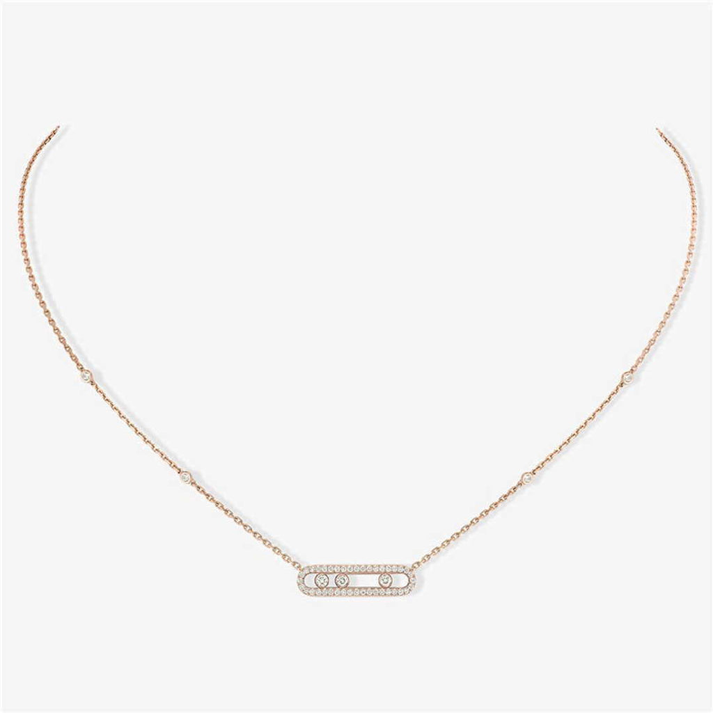 Messika Rose Gold Diamond Necklace Move Classique M20231