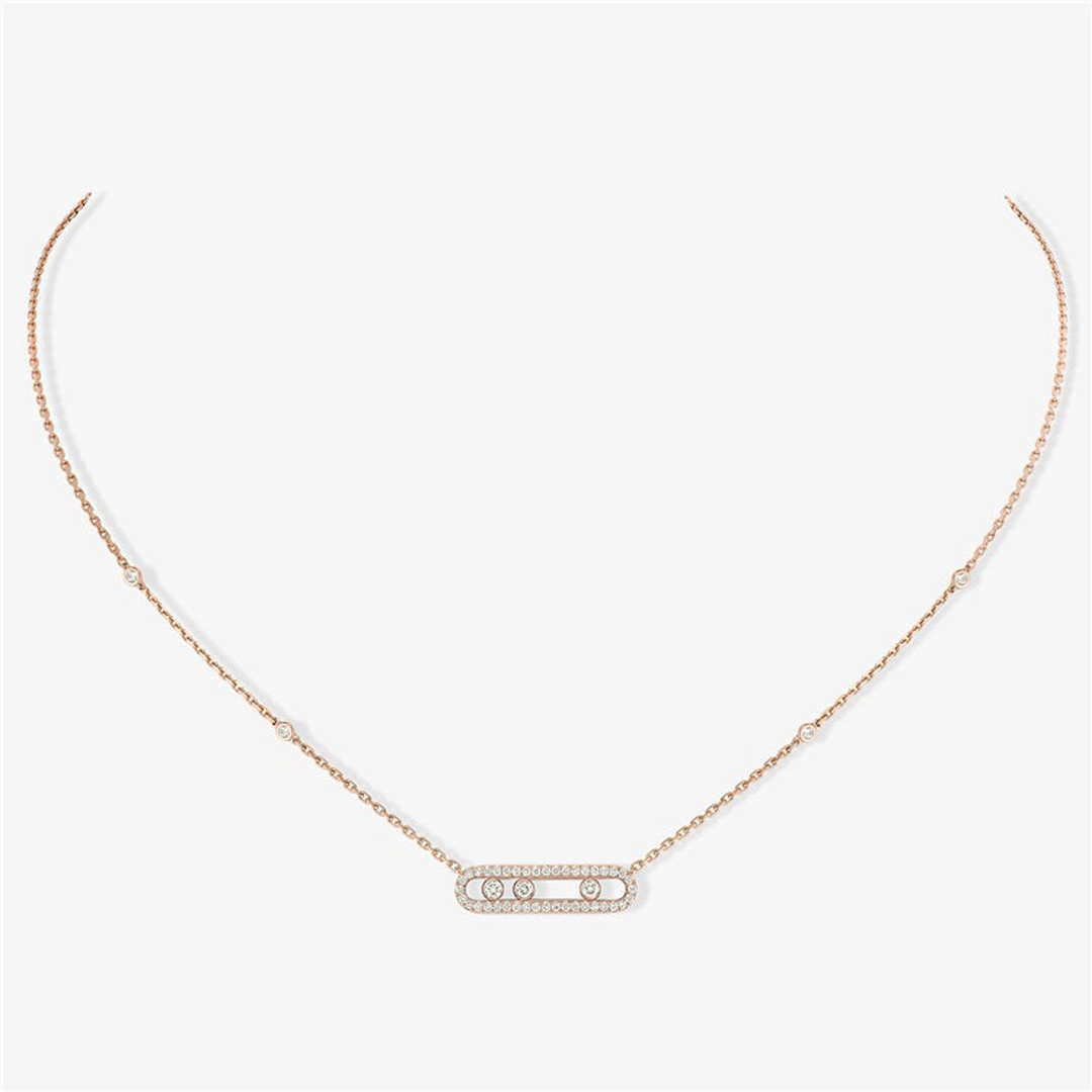 Messika Rose Gold Diamond Necklace Move Classique M20231