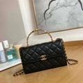 Chanel AP2946 Phone Holder Clutch with Chain Lambskin Black - Default Title - View 1