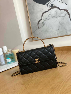 Chanel AP2946 Phone Holder Clutch with Chain Lambskin Black - Default Title - View 1