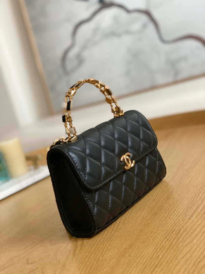 Chanel AP2946 Phone Holder Clutch with Chain Lambskin Black - Default Title - View 3
