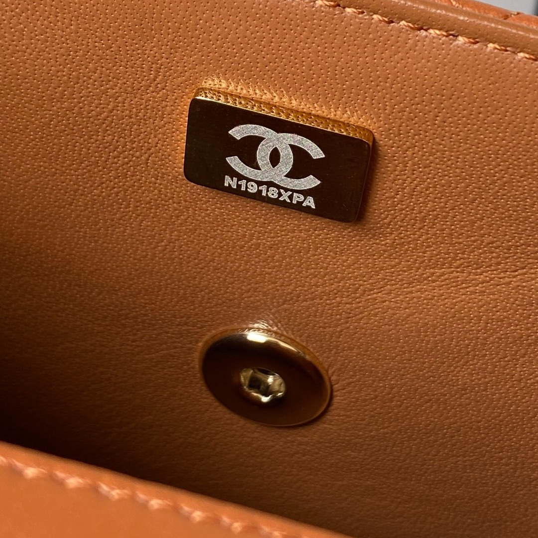 Chanel AS4141 Camellia Embossed With top Handle Bag Caramel
