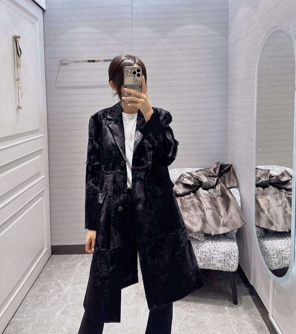 Prada Women's Fashion Clothing Sheepskin Suit Coat P99468