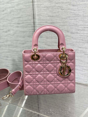 Dior M0538 Small Lady My ABCDior Bag Retro Pink Patent Cannage Calfskin - Default Title - View 2