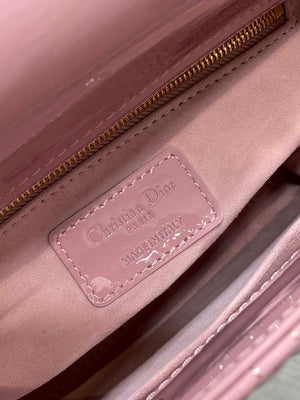 Dior M0538 Small Lady My ABCDior Bag Retro Pink Patent Cannage Calfskin - Default Title - View 9