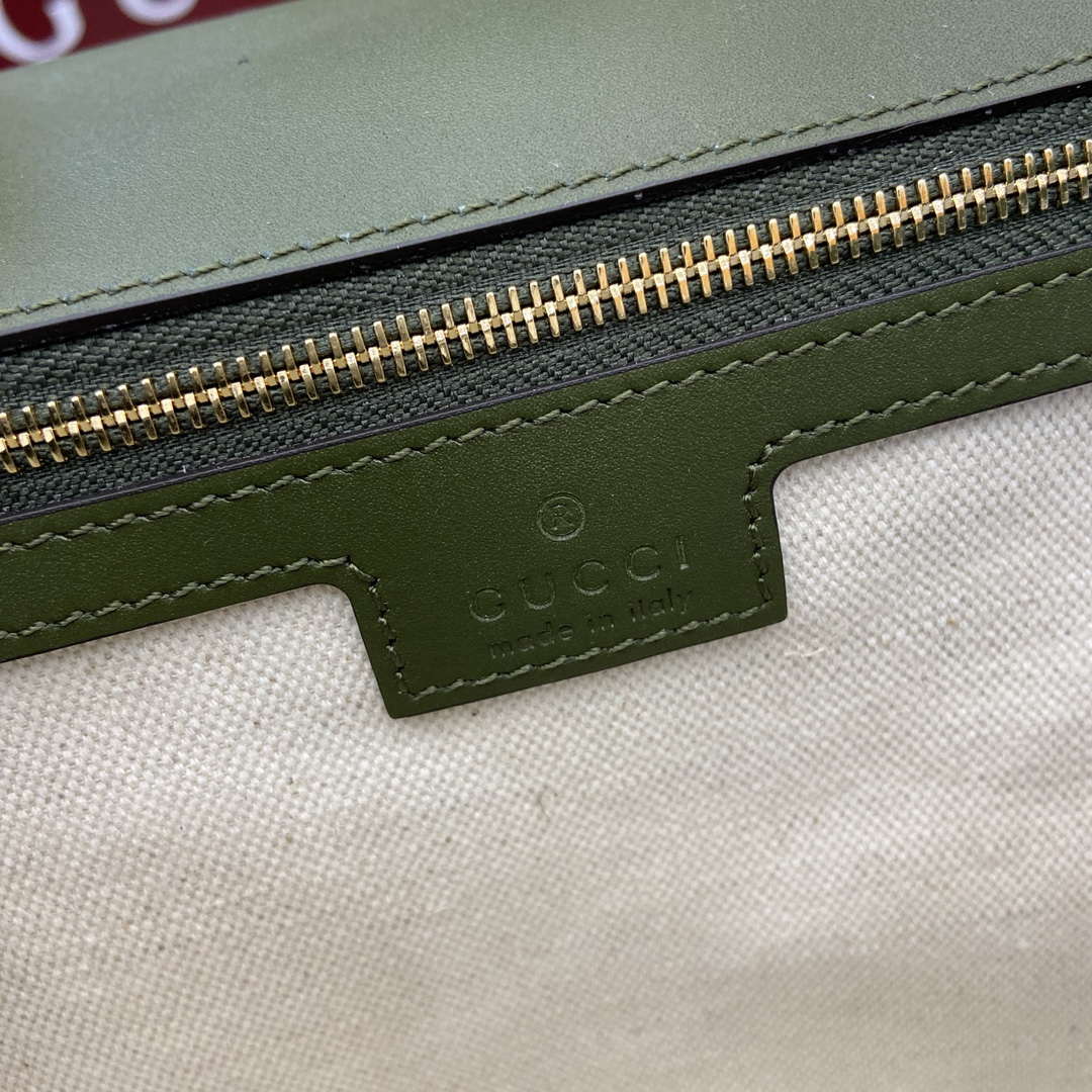 Gucci 815719 Gucci Blondie Medium top handle bag Green suede - Default Title - View 11