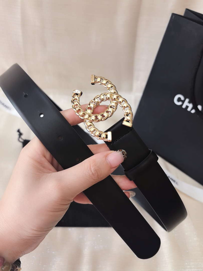 Chanel classic double C belt 3.0Cm leather AA0954