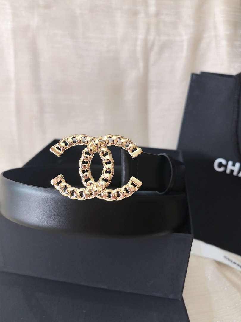 Chanel classic double C belt 3.0Cm leather AA0954