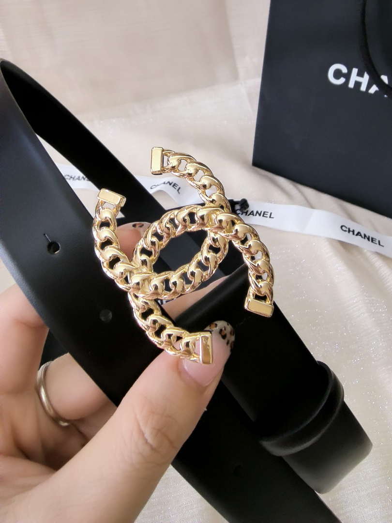 Chanel classic double C belt 3.0Cm leather AA0954