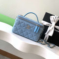 Chanel AP4404 Long Vanity with Chain Denim & Silver-Tone Metal Light Blue - Default Title - View 1