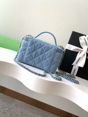 Chanel AP4404 Long Vanity with Chain Denim & Silver-Tone Metal Light Blue - Default Title - View 3