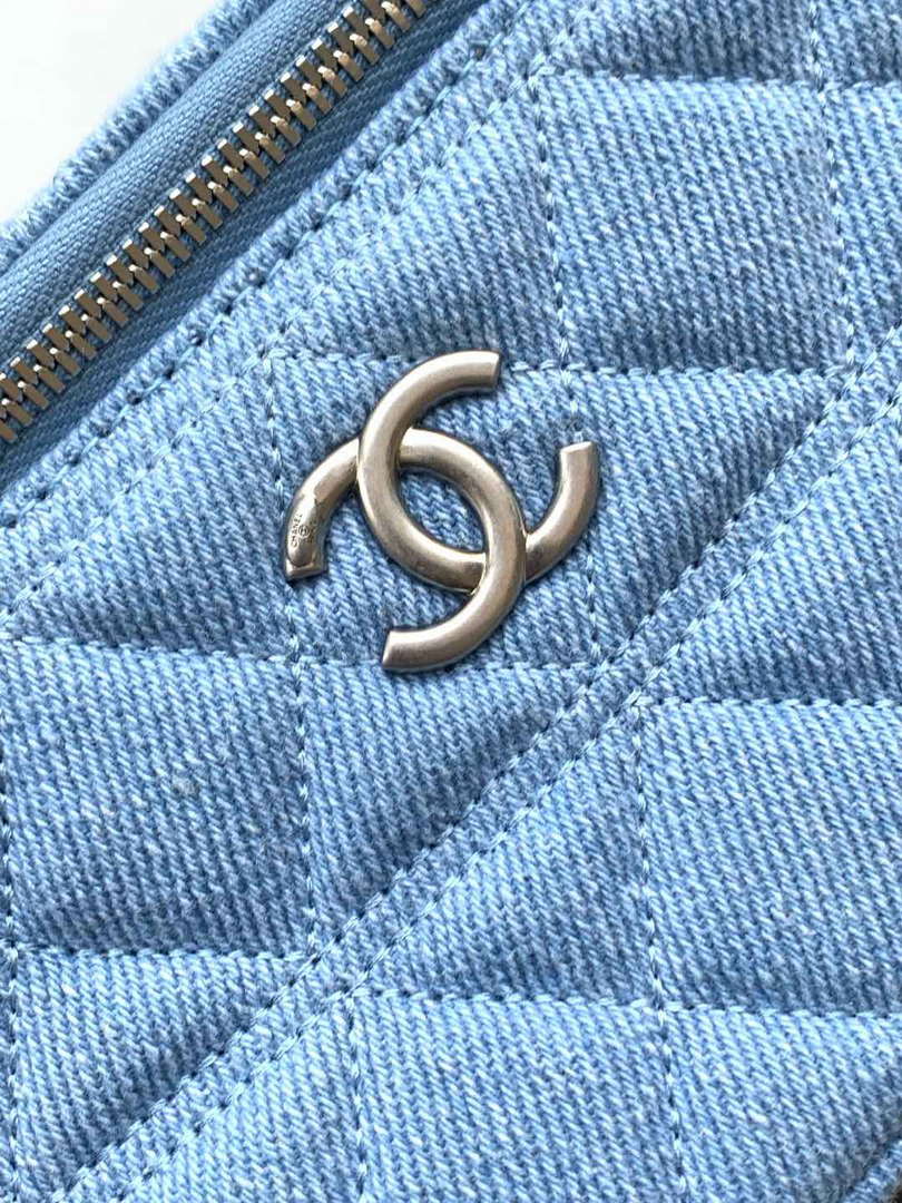 Chanel AP4404 Long Vanity with Chain Denim & Silver-Tone Metal Light Blue - Default Title - View 5