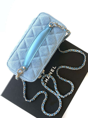 Chanel AP4404 Long Vanity with Chain Denim & Silver-Tone Metal Light Blue - Default Title - View 6
