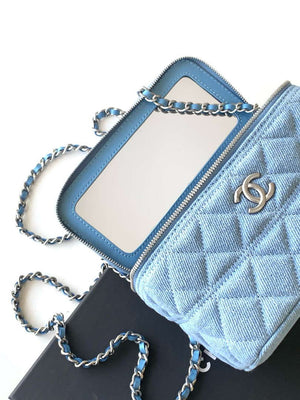 Chanel AP4404 Long Vanity with Chain Denim & Silver-Tone Metal Light Blue - Default Title - View 7