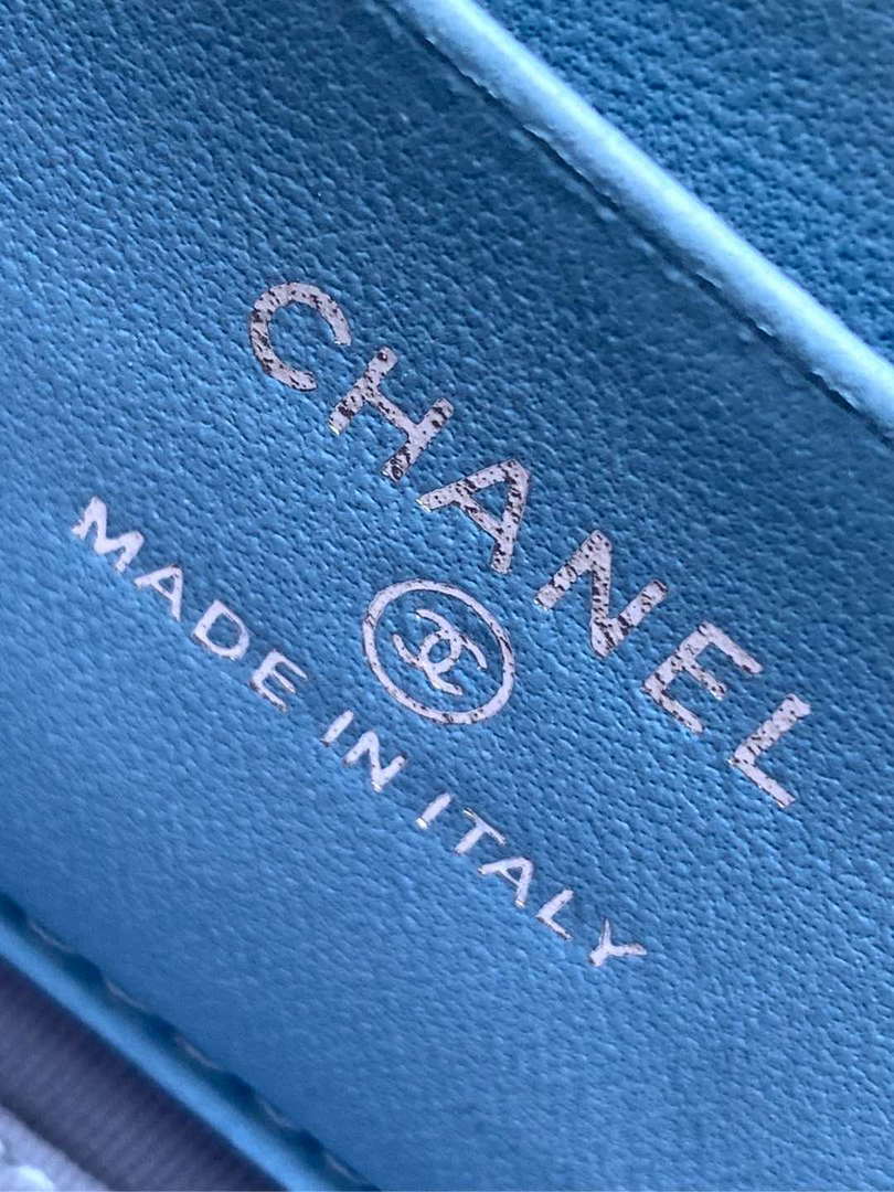 Chanel AP4404 Long Vanity with Chain Denim & Silver-Tone Metal Light Blue