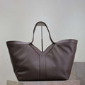 YSL 817602AAEB31000 Y Tote in leather Calfskin Purple Coffe - Default Title - View 1