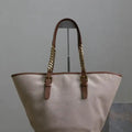 YSL 791303 Laurent Cabas Bag Bucket Bag Beige canvas